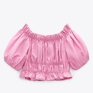 NWT Zara cropped poplin top